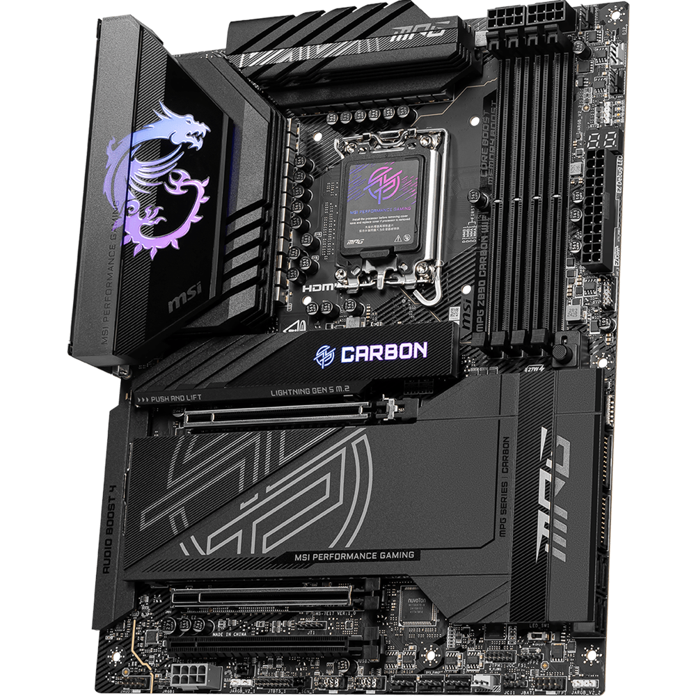 MSI MPG Z890 CARBON WIFI-7 DDR5 HDMI DP PCIE 5.0 1851p ATX 