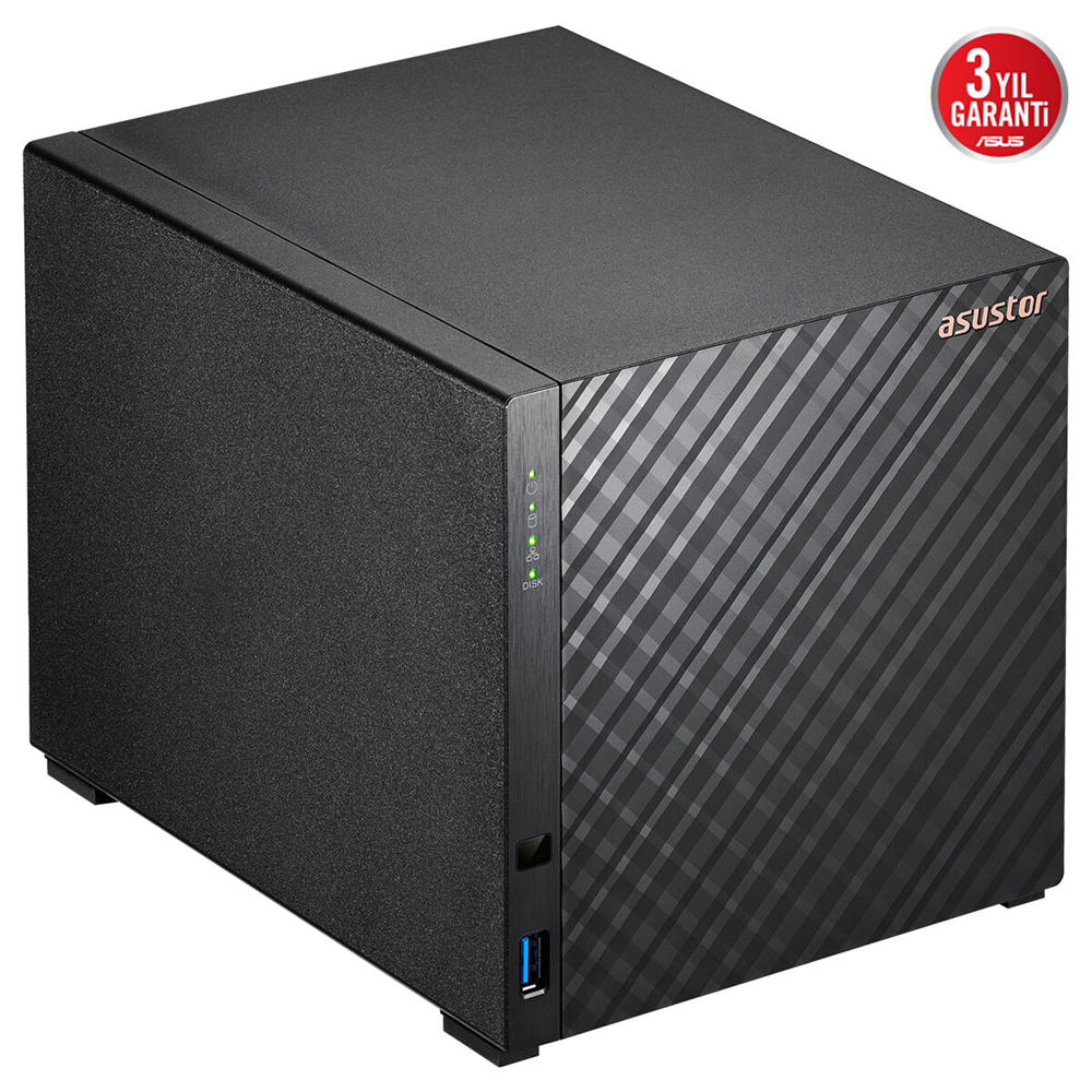 ASUSTOR 4diskli Realtek QC-1GB RAM-2.5GbE Nas Server AS1204T
