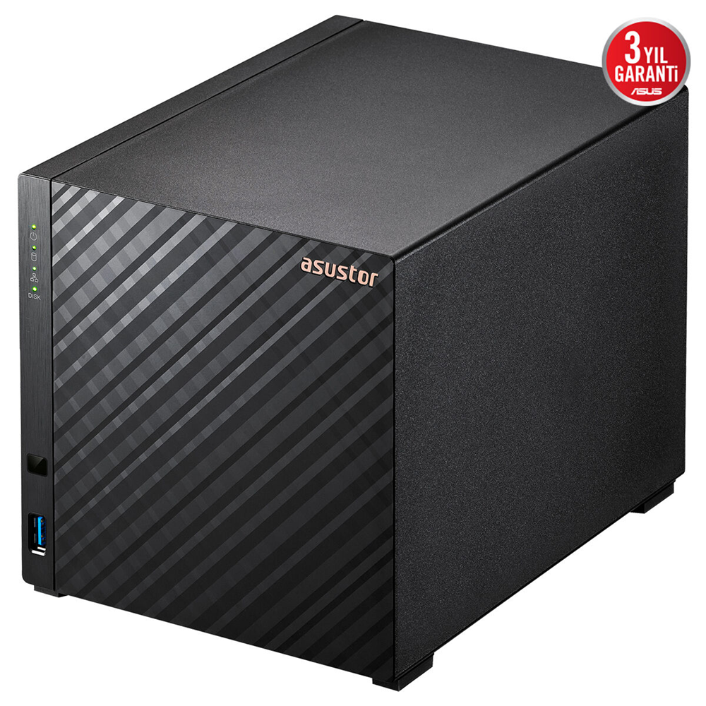 ASUSTOR 4diskli Realtek QC-1GB RAM-2.5GbE Nas Server AS1204T