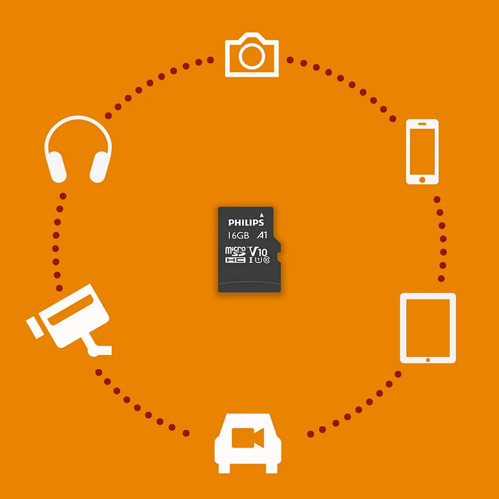 PHILIPS MicroSD 16GB FM16MP45B/00 Class10 Hafıza Kartı