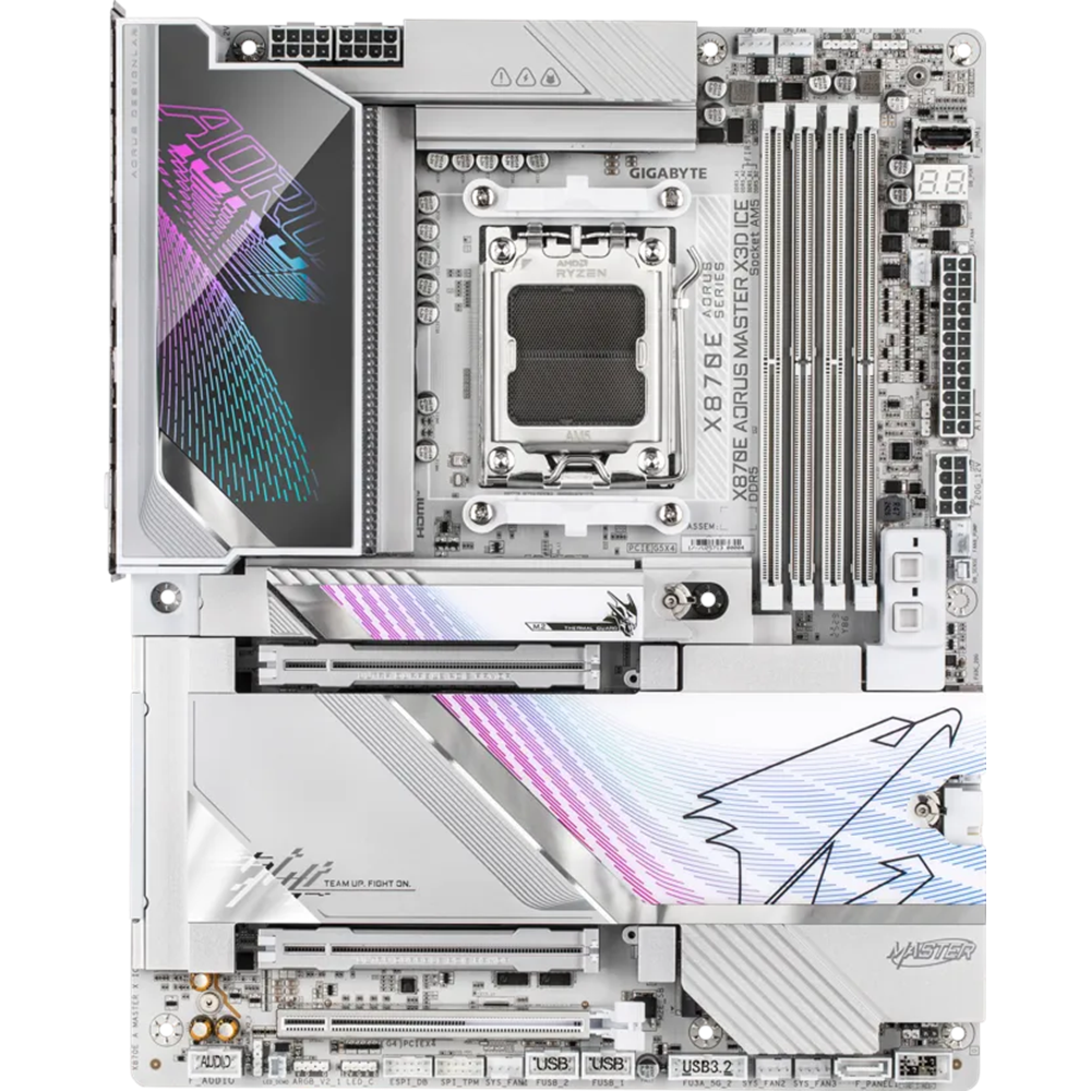 GIGABYTE X870E AORUS MASTER X3D ICE X870E WIFI7 HDMI-DP DDR5 AM5 ATX Beyaz