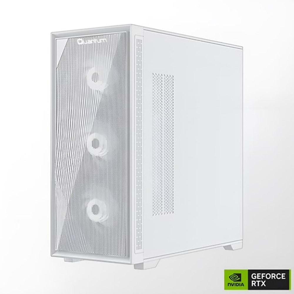 QUANTUM GAMING SN923W RYZEN 5 5600X-16GB RAM-512GB NVME-12GB RTX4070-FDOS GAMING PC BEYAZ