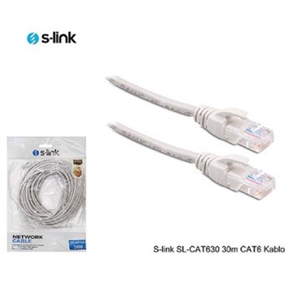 S-Lınk Sl-Cat630 30 Mt Utp Cat6 Patch Kablo Grı S-Lınk Sl-Cat630 30 Mt Utp Cat6 Patch Kablo Grı