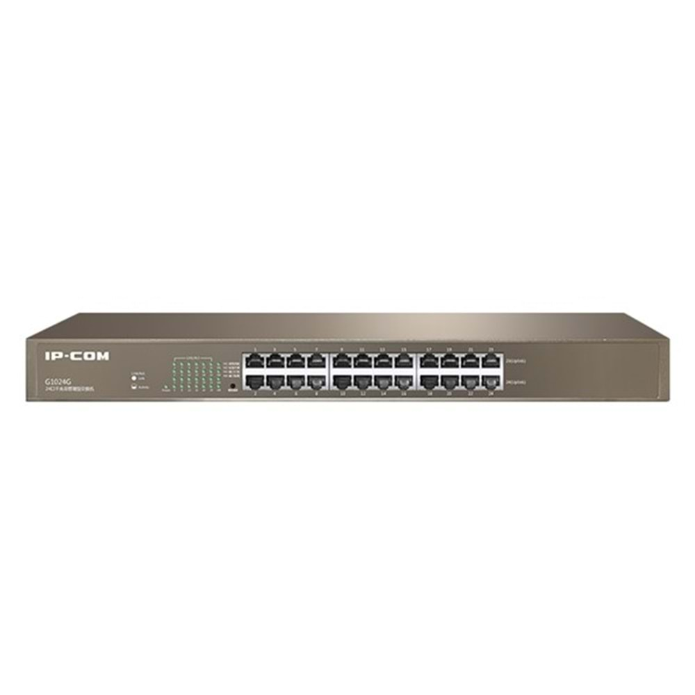 IP-COM 24port IP-G1024D Gigabit Yonetilemez Rack Mount Switch Metal Kasa