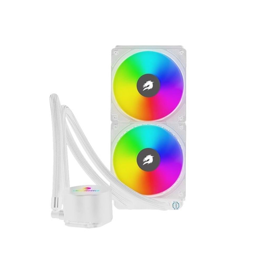 GAMEBOOSTER 240mm TITAN GB-LCS-SC240-W Rainbow Sıvı Soğutmalı AM5-1700p İşlemci Fanı Beyaz