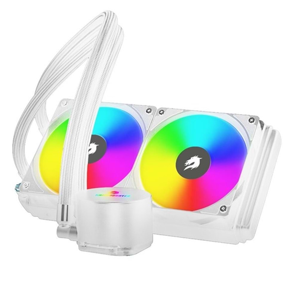 GAMEBOOSTER 240mm TITAN GB-LCS-SC240-W Rainbow Sıvı Soğutmalı AM5-1700p İşlemci Fanı Beyaz