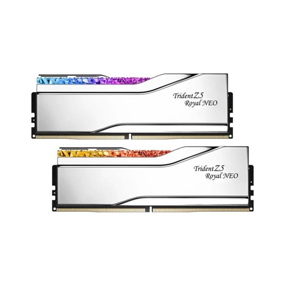 GSKILL 64GB (2X 32GB) DDR5 6000MHZ CL28 RGB DUAL KIT PC RAM TRIDENT Z5 NEO ROYAL SILVER F5-6000J2836G32GX2-TR5NS