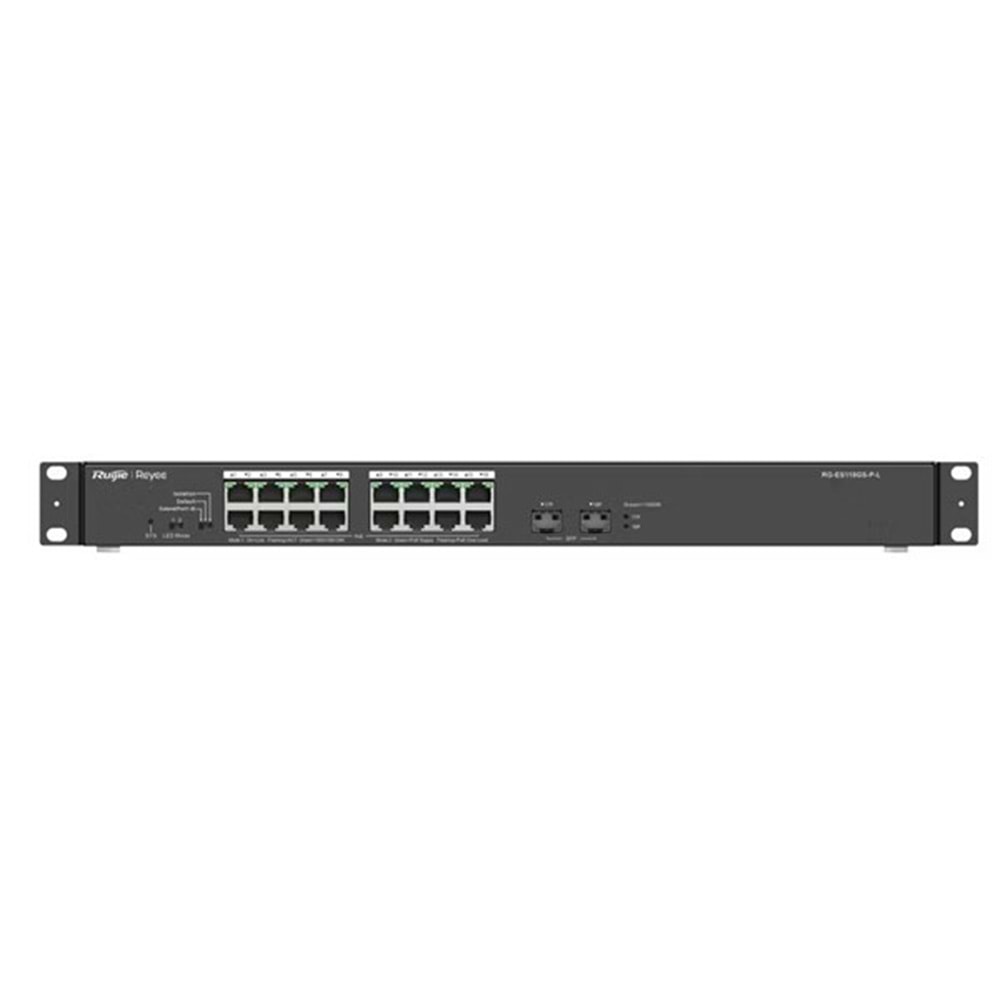RUIJIE 16port 247w FULL PoE RG-ES118GS-P GIGABIT 2X SFP Yönetilemez Switch RackMount