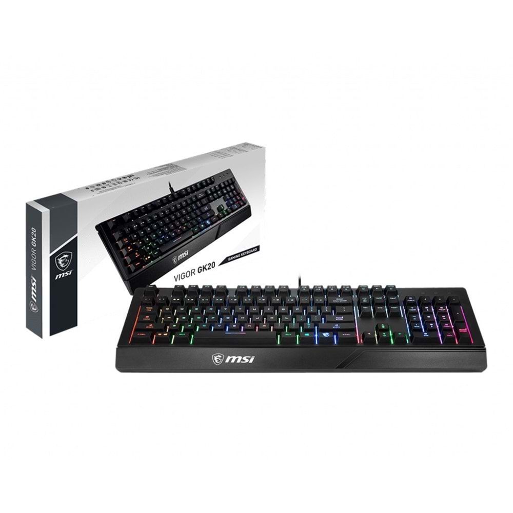 MSI Q TR Vigor GK20 RGB Ledli Sessiz Membran Siyah Oyuncu Klavyesi