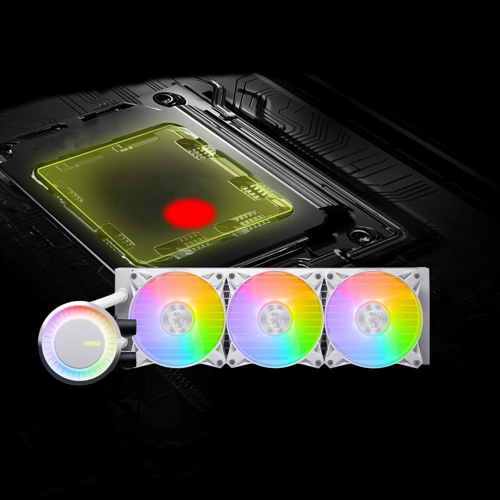 MSI 360mm MAG CORELIQUID E360 WHITE ARGB AM5-1851p Sıvı Soğutmalı İşlemci Fanı Beyaz