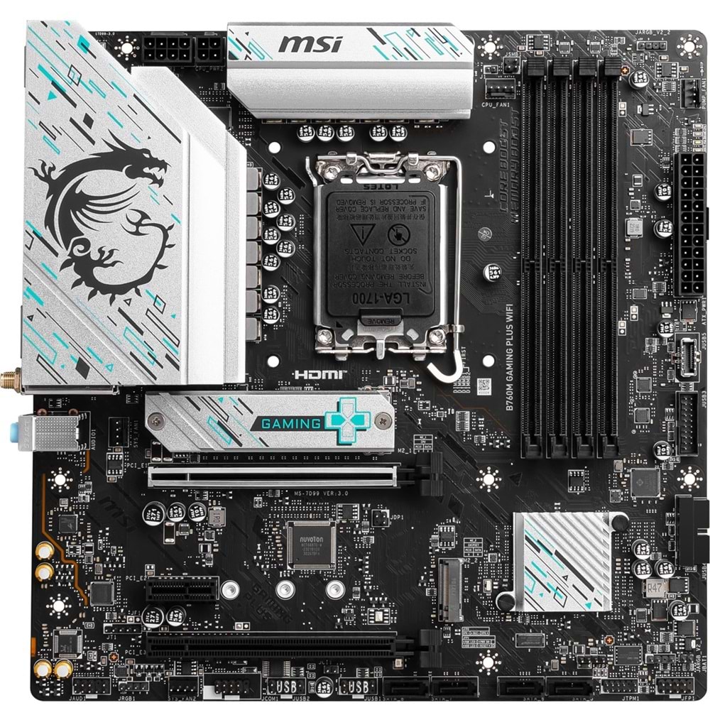 MSI B760M GAMING PLUS WIFI DDR5 HDMI-DP PCIE 4.0 1700p mATX