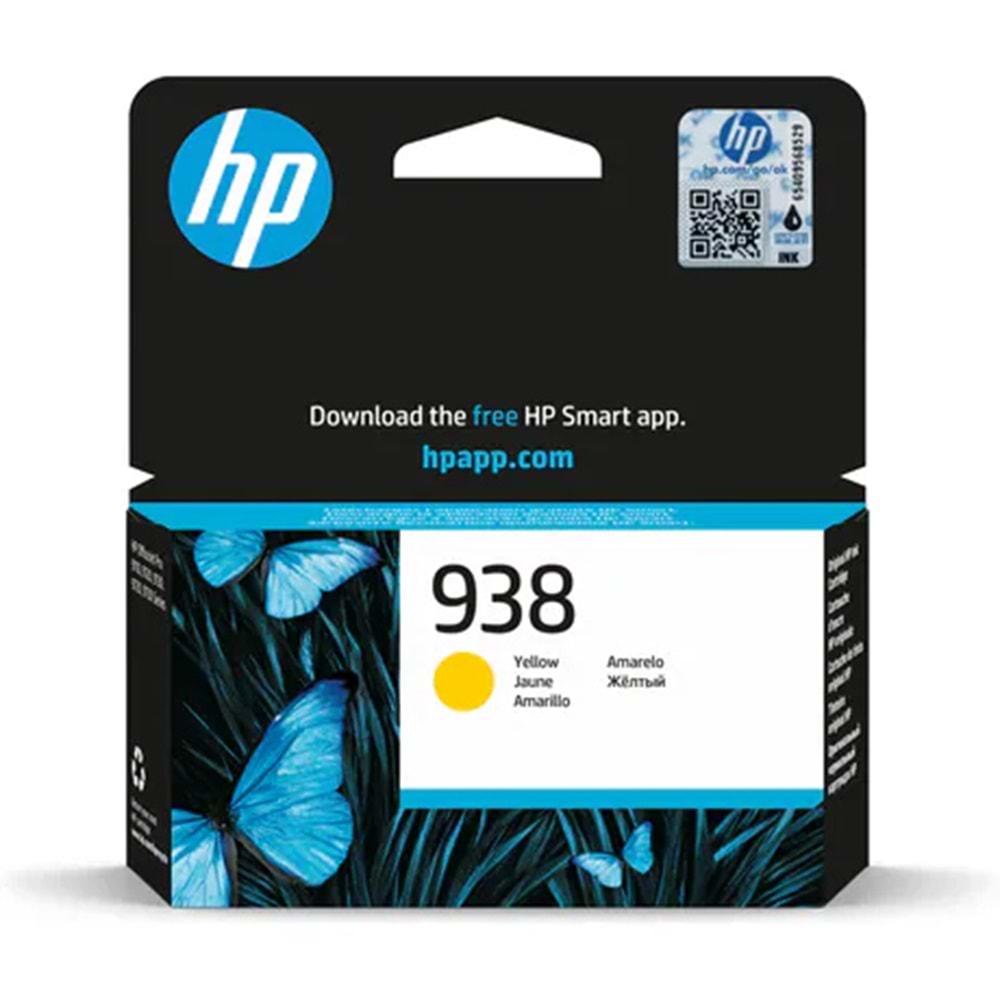 HP 938 Sarı Orijinal Mürekkep Kartuşu (4S6X7PE)