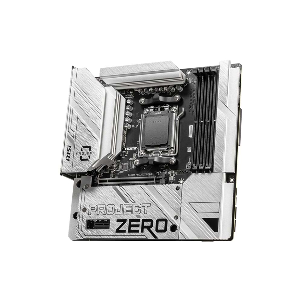 MSI B650M PROJECT ZERO WIFI6E DDR5 HDMI-DP TYPEC PCIE 4.0 AM5 mATX