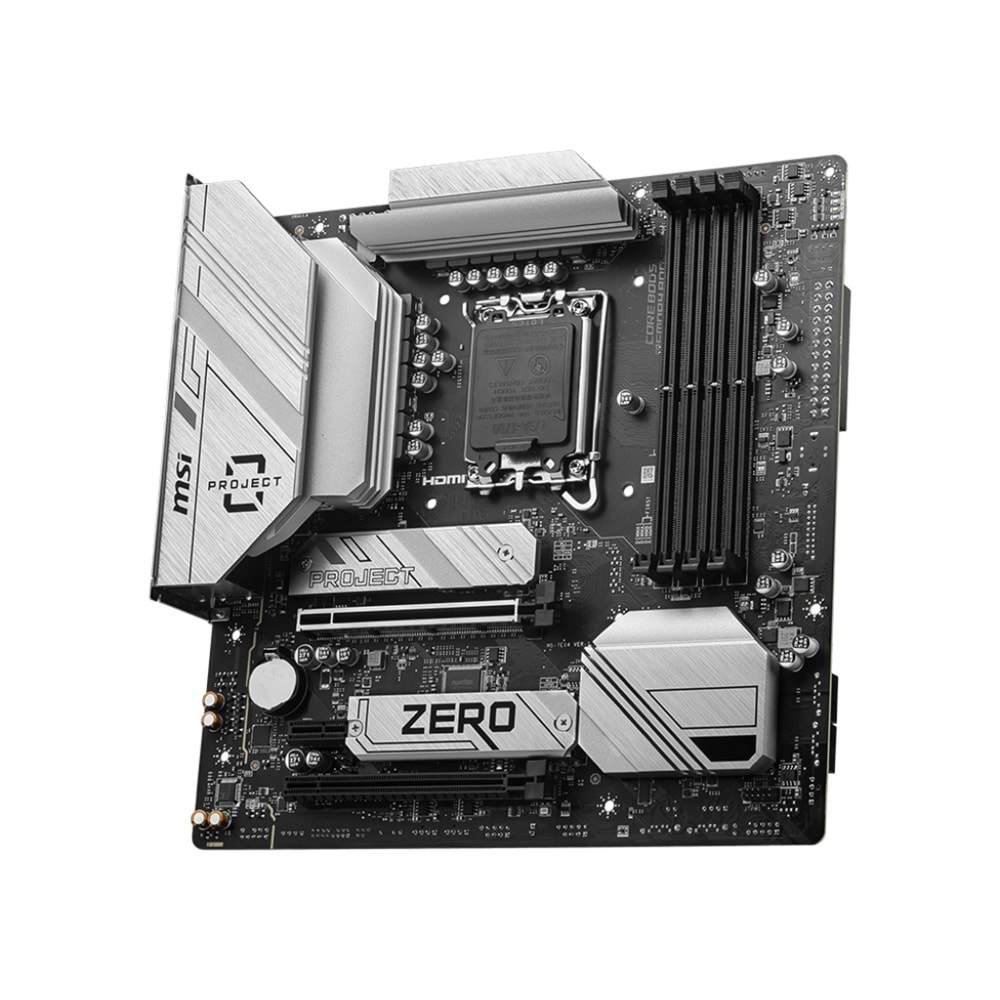 MSI B760M PROJECT ZERO DDR5 HDMI-DP TYPEC PCIE 4.0 1700p mATX