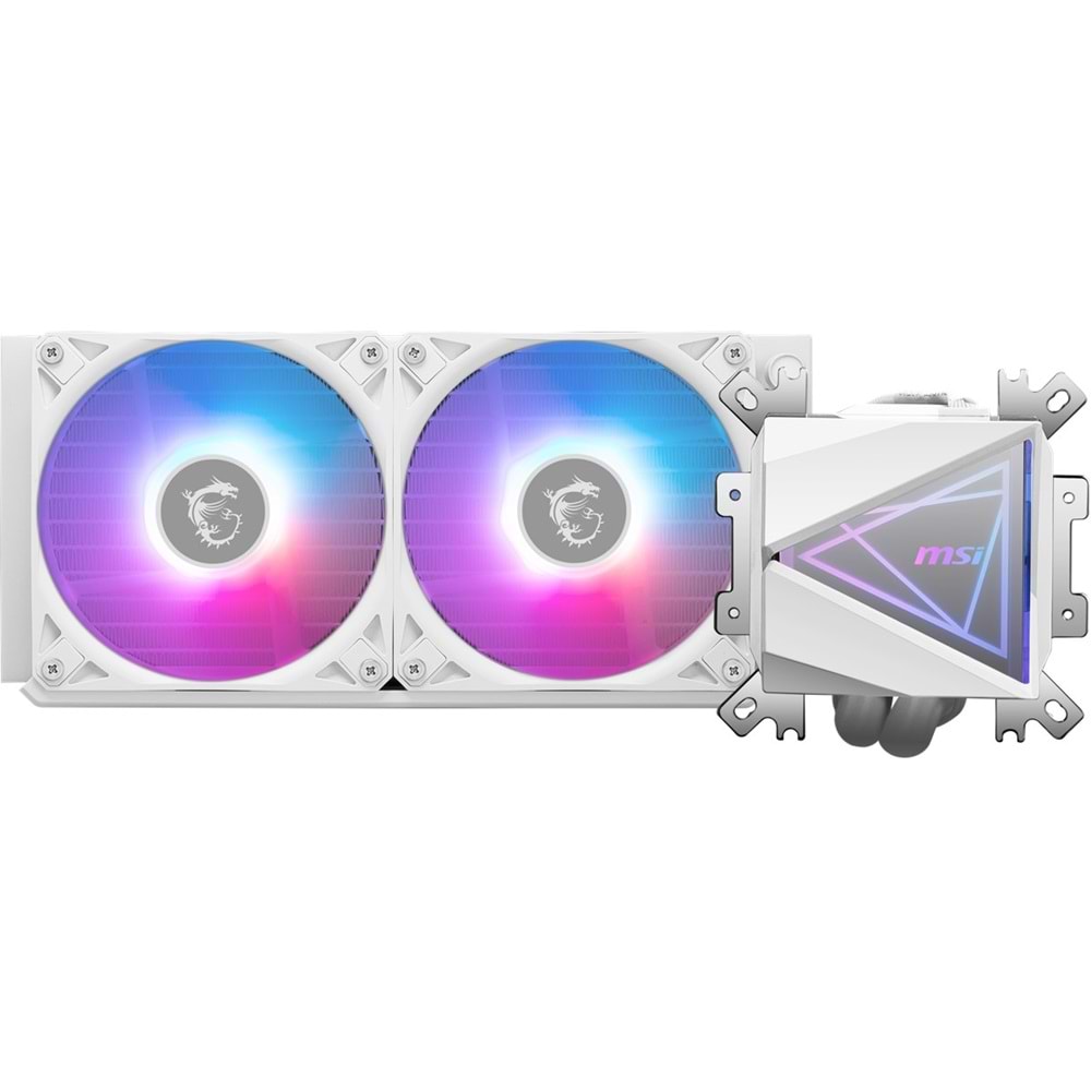 MSI 240mm MAG CORELIQUID I240 WHITE ARGB AM5-1851p Sıvı Soğutmalı İşlemci Fanı Beyaz
