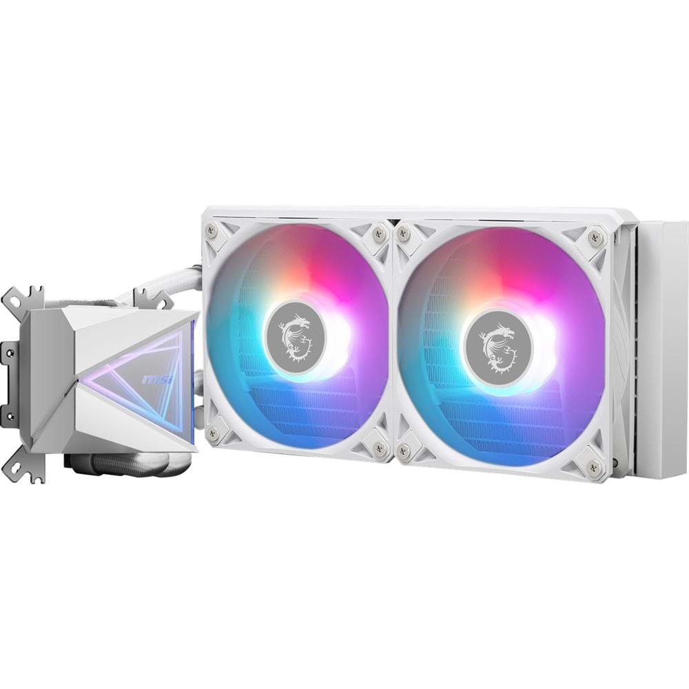 MSI 240mm MAG CORELIQUID I240 WHITE ARGB AM5-1851p Sıvı Soğutmalı İşlemci Fanı Beyaz
