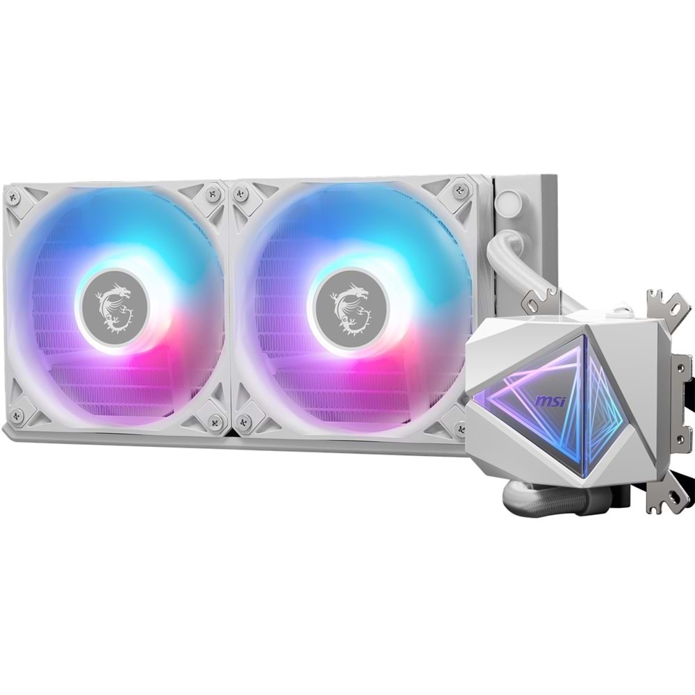 MSI 240mm MAG CORELIQUID I240 WHITE ARGB AM5-1851p Sıvı Soğutmalı İşlemci Fanı Beyaz