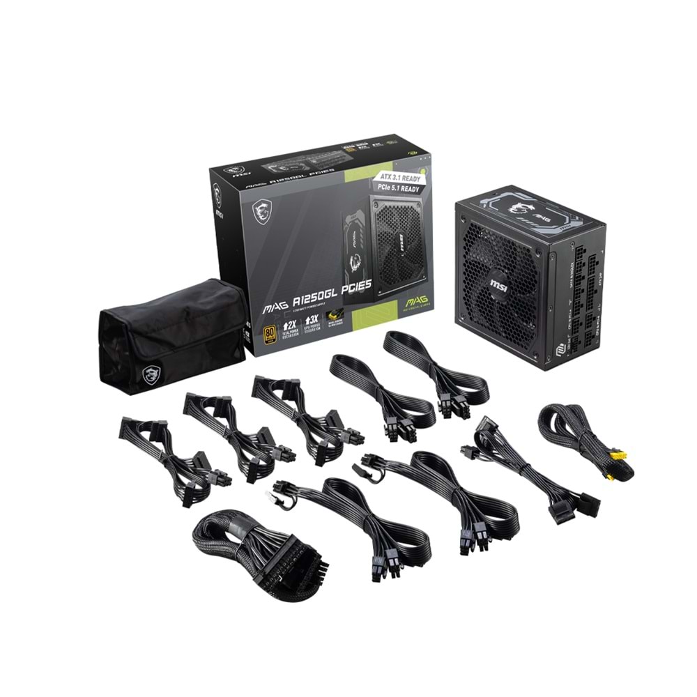 MSI 1250w 80+ Gold MAG A1250GL PCIE5 Tam Modüler Power Supply