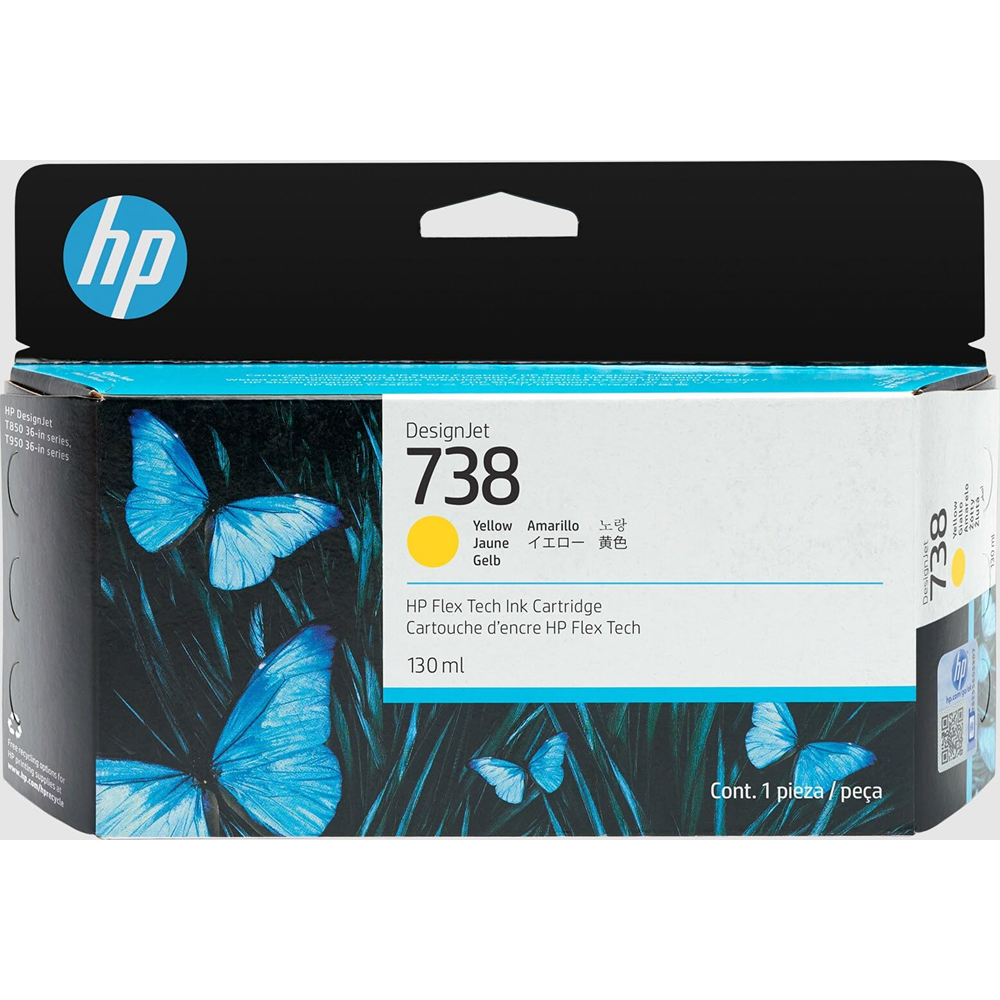 HP 738 Sarı Orijinal DesignJet Mürekkep Kartuşu (498N7A)