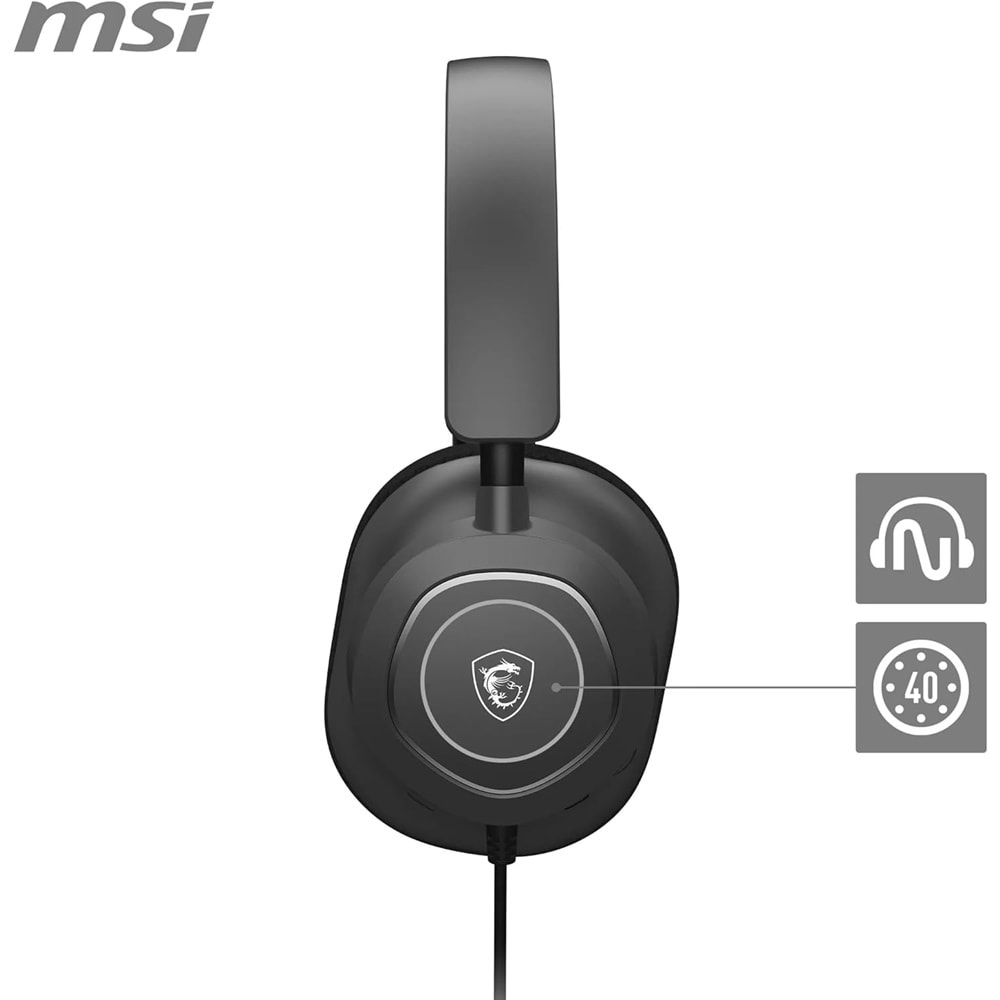 MSI GG Maestro 300 USB-C 7.1 Sanal Çevresel Ses Siyah Oyuncu Kulaklığı
