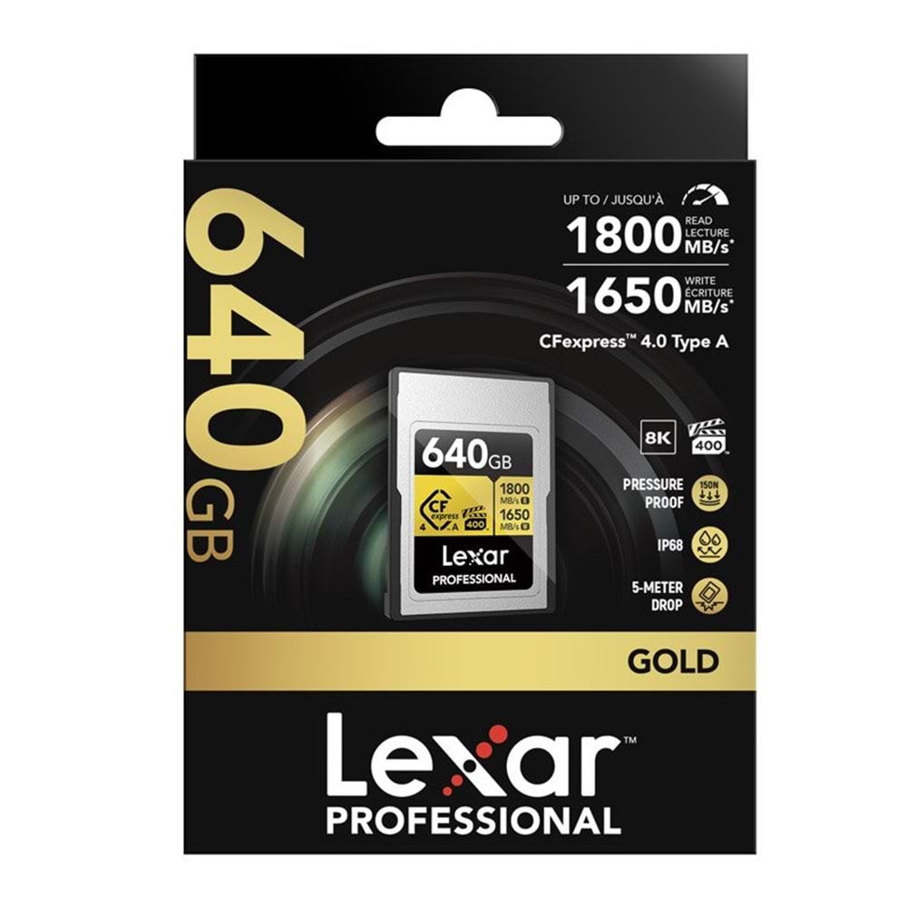 LEXAR 640GB Professional CFexpress Type A Card Gold Series Bellek Kartı