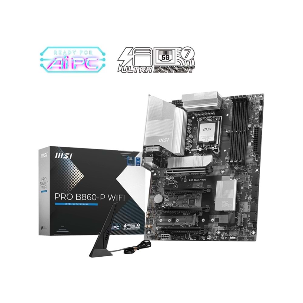 MSI PRO B860-P WIFI7 DDR5 HDMI-DP TYPEC PCIE 5.0 1851p ATX