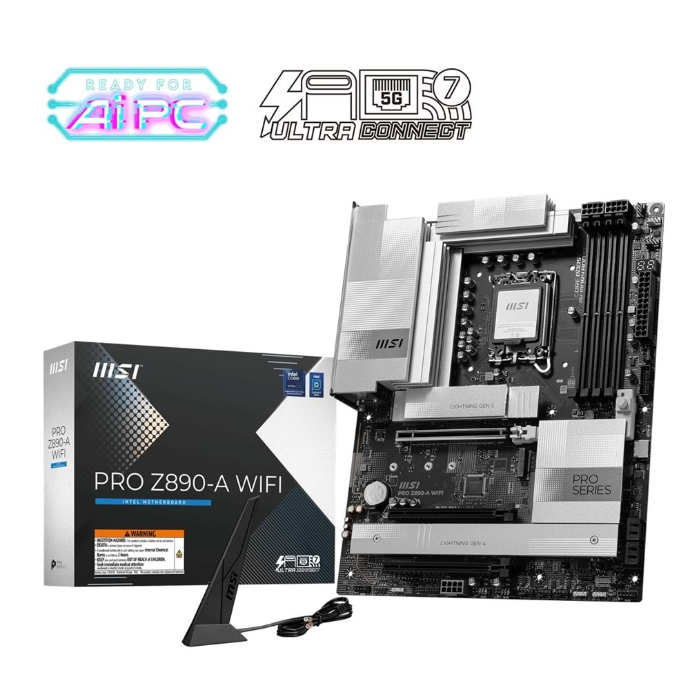 MSI PRO Z890-A WIFI7 DDR5 HDMI-TYPEC PCIE 5.0 1851p ATX