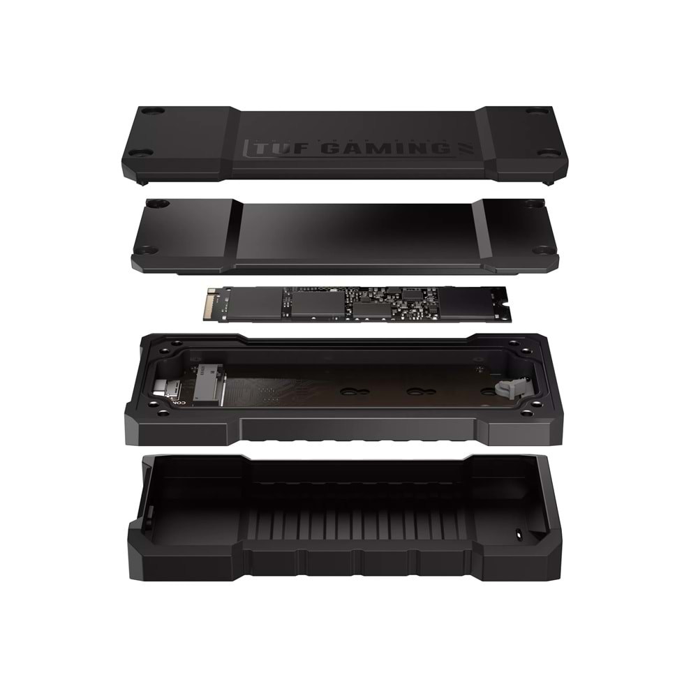 ASUS TUF Gaming A2 M.2 NVMe / SATA SSD Alüminyum IP68 Harici Disk Kutusu (Siyah)