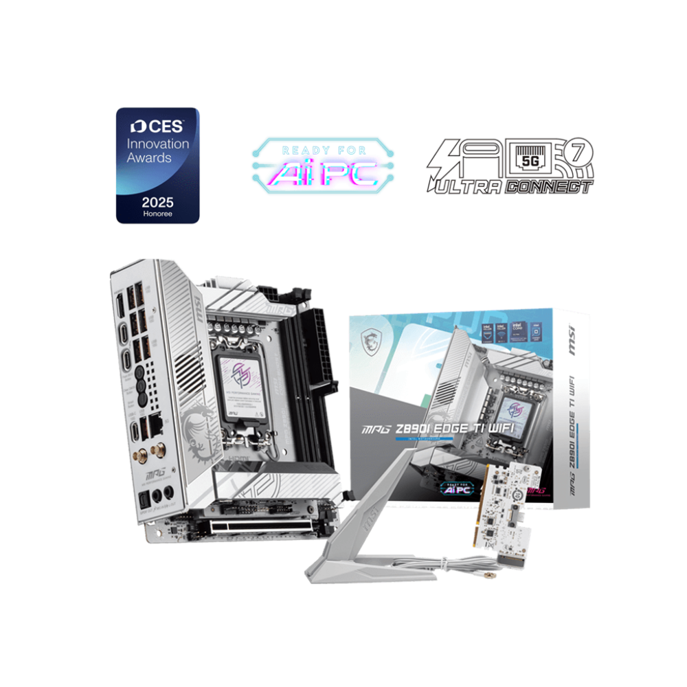MSI MPG Z890I EDGE TI WIFI7 DDR5 HDMI-TYPEC PCIE 5.0 1851p mITX Beyaz
