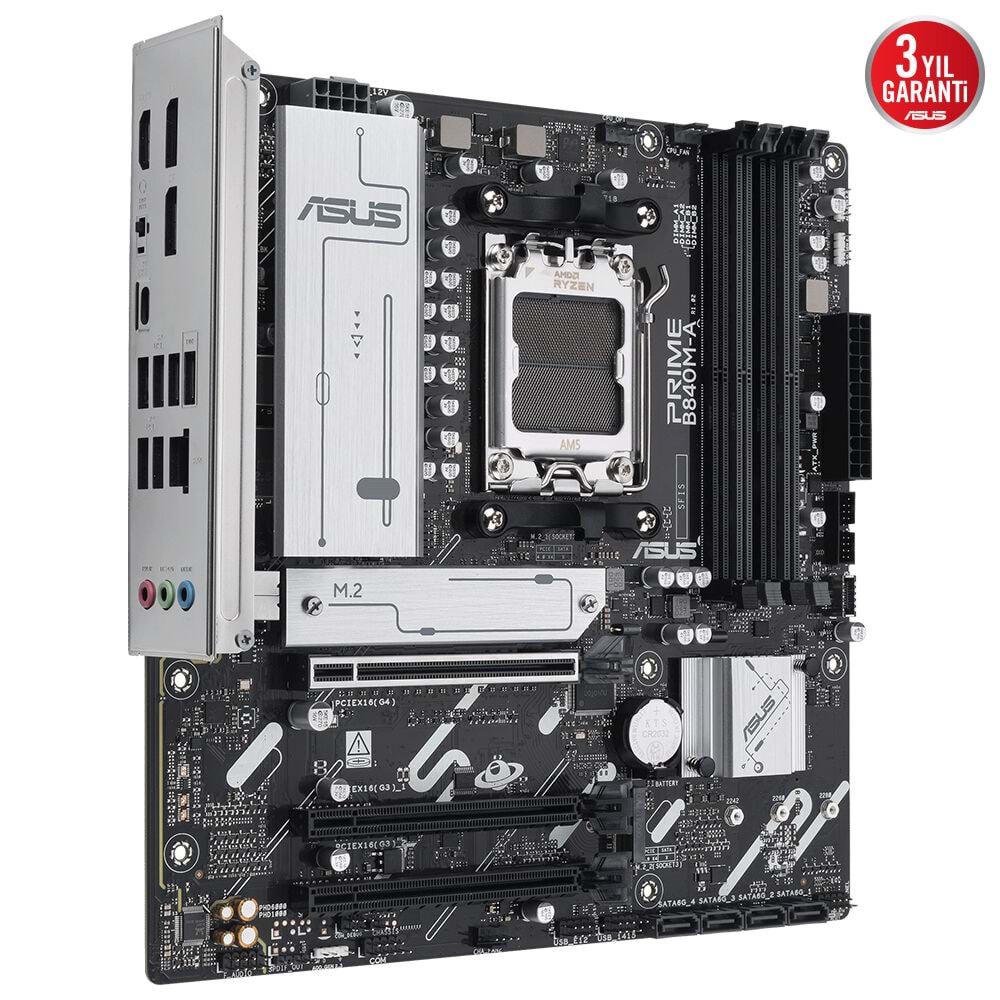 ASUS PRIME B840M-A-CSM DDR5 HDMI-DP TYPEC PCIE 4.0 AM5 mATX Kurumsal Anakart / 90MB1J10-M0EAYC
