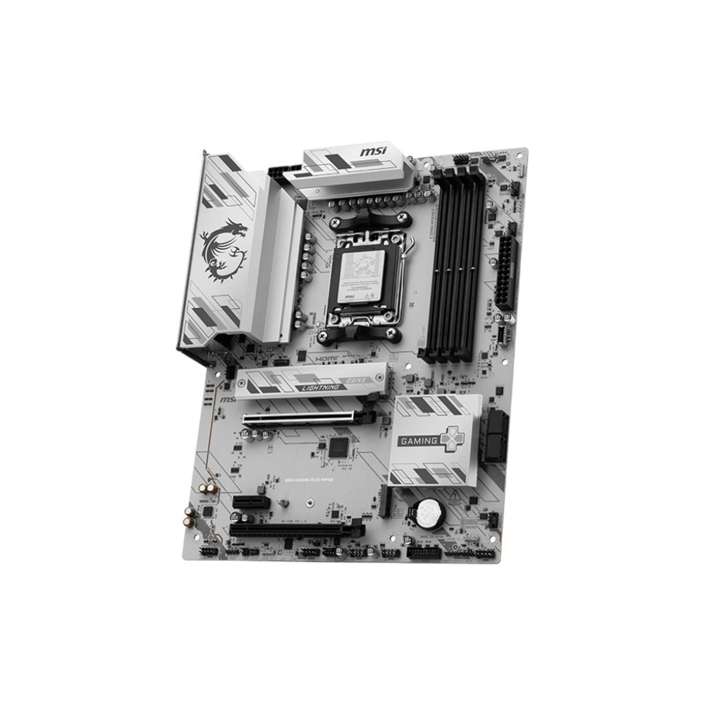 MSI B850 GAMING PLUS WIFI6E DDR5 HDMI-DP TYPEC PCIE 5.0 AM5 ATX BEYAZ
