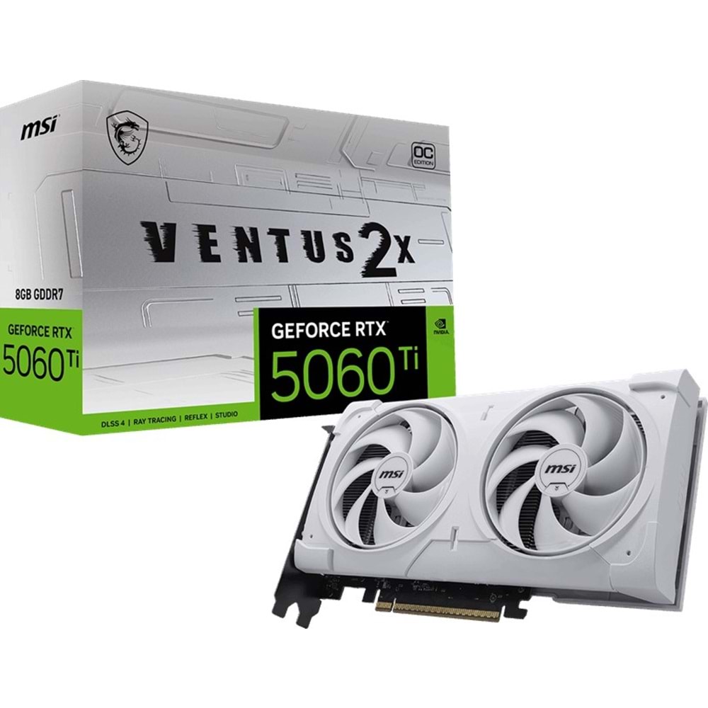 MSI 8GB RTX5060TI 8G VENTUS 2X OC WHITE PLUS GDDR7 HDMI-DP PCIE 5.0 BEYAZ