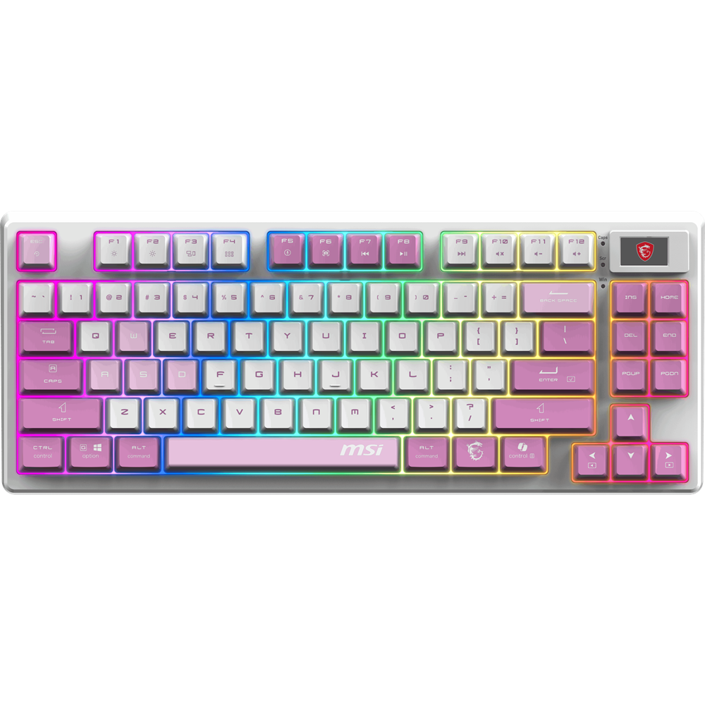 MSI Q TR GG Forge GK600 TKL Violet Switch Mekanik Beyaz/Mor Oyuncu Klavyesi