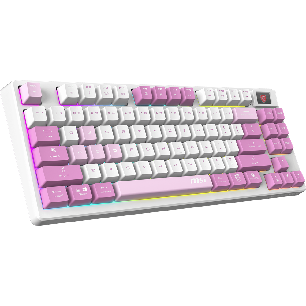 MSI Q TR GG Forge GK600 TKL Violet Switch Mekanik Beyaz/Mor Oyuncu Klavyesi