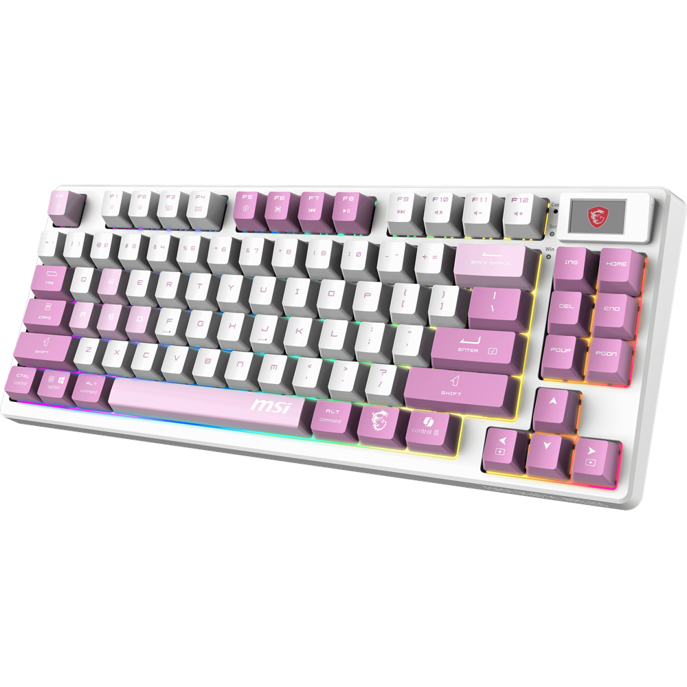 MSI Q TR GG Forge GK600 TKL Violet Switch Mekanik Beyaz/Mor Oyuncu Klavyesi