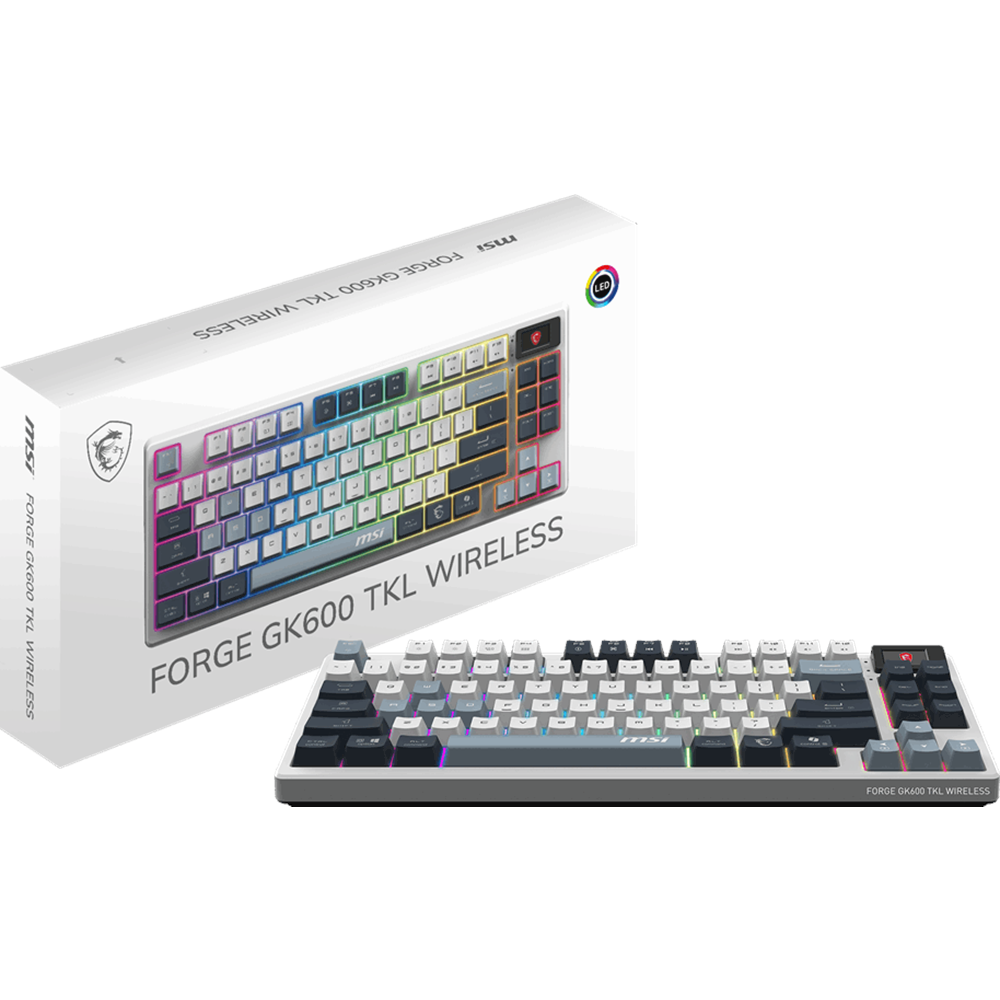 MSI Q TR GG Forge GK600 TKL Sky Switch Mekanik Beyaz Oyuncu Klavyesi