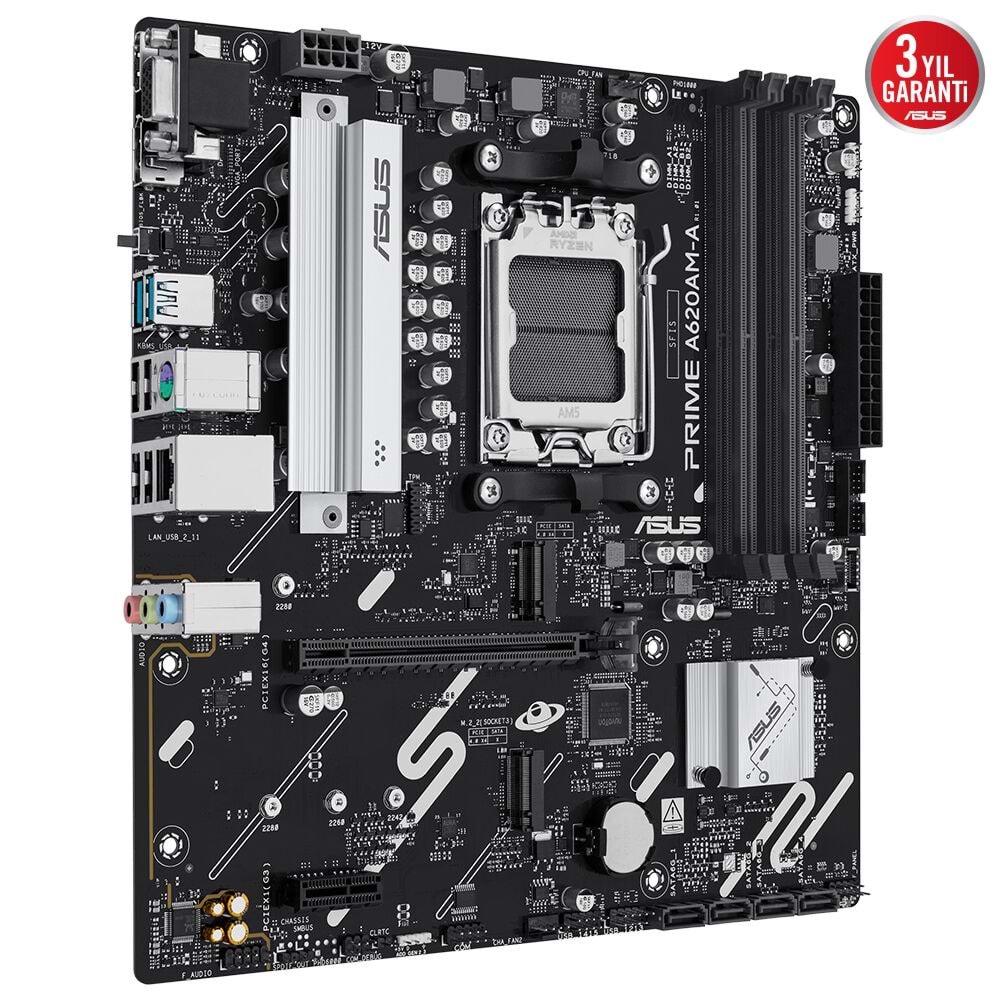 ASUS PRIME A620AM-A-CSM DDR5 HDMI-DP PCIE 4.0 AM5 mATX Kurumsal Anakart
