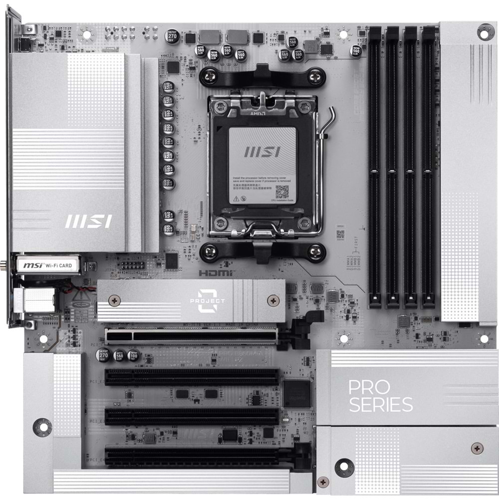 MSI PRO B850M-A WIFI7 PZ DDR5 HDMI-DP TYPEC PCIE 5.0 AM5 mATX BEYAZ