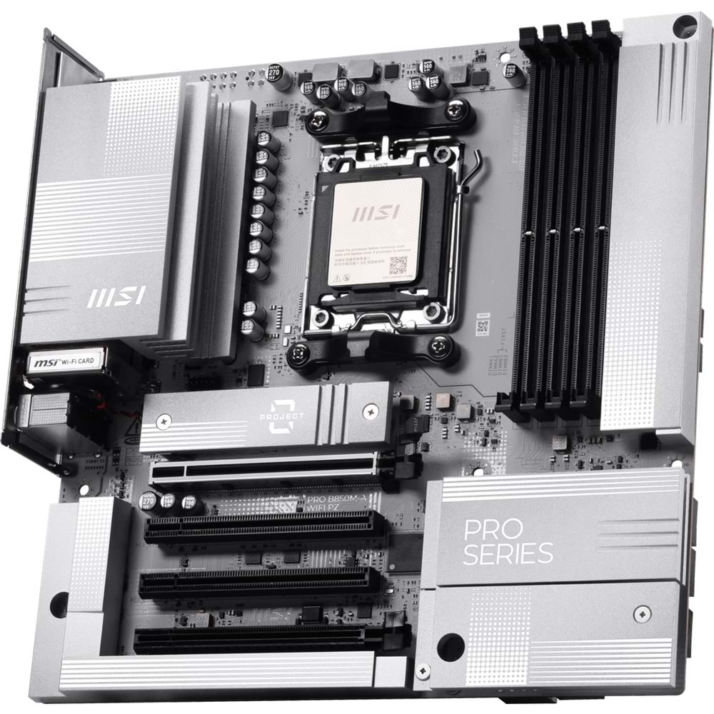 MSI PRO B850M-A WIFI7 PZ DDR5 HDMI-DP TYPEC PCIE 5.0 AM5 mATX BEYAZ