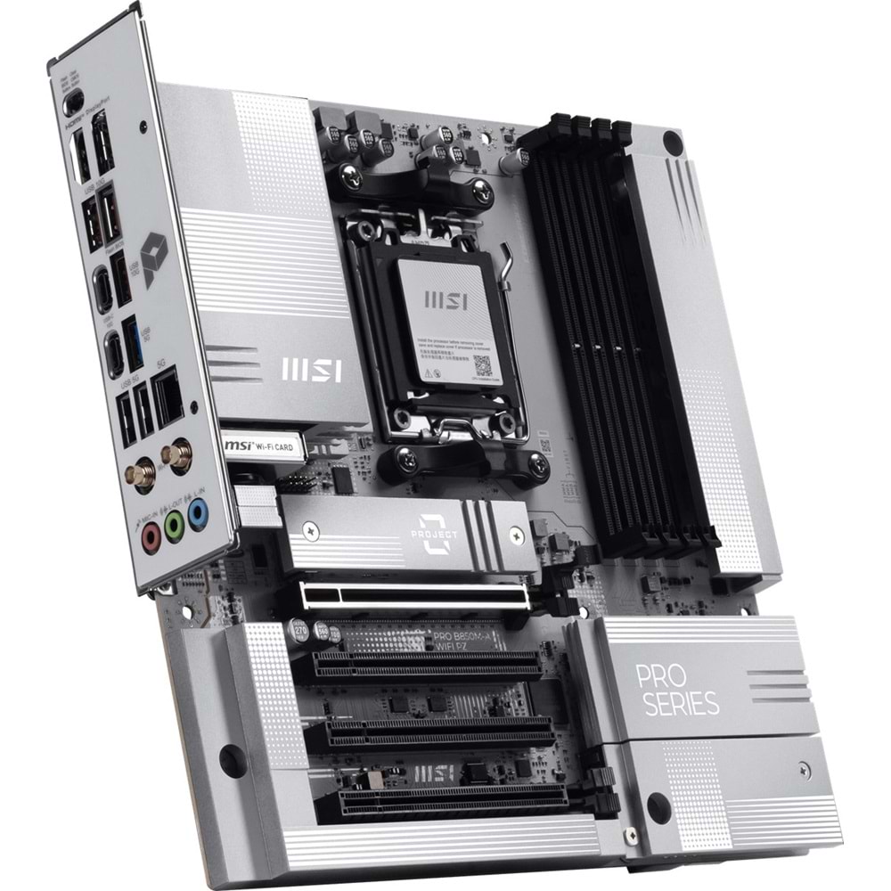 MSI PRO B850M-A WIFI7 PZ DDR5 HDMI-DP TYPEC PCIE 5.0 AM5 mATX BEYAZ