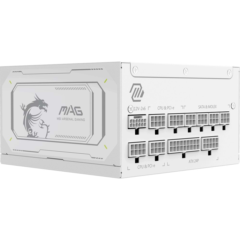 MSI 1000w 80+ Gold MAG A1000GL PCIE5 WHITE Tam Modüler Power Supply Beyaz