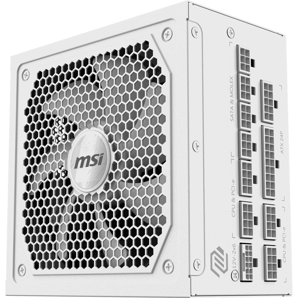 MSI 1000w 80+ Gold MAG A1000GL PCIE5 WHITE Tam Modüler Power Supply Beyaz