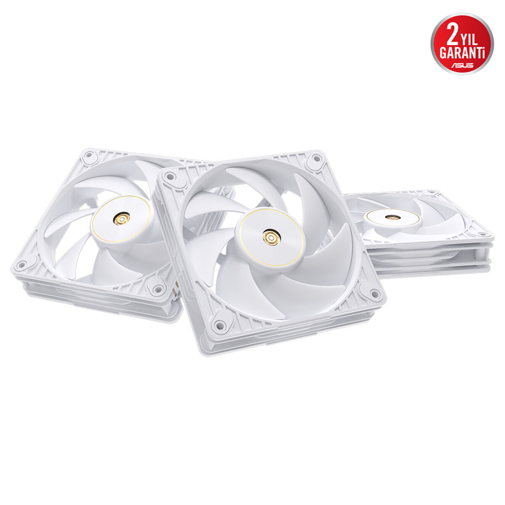 ASUS ProArt PF120 Beyaz 120mm PWM Kasa/Radyatör Fanı (3'lü Paket + Kontrolcü) / 90DA00M3-B09020