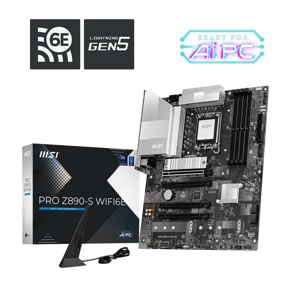 MSI PRO Z890-S WIFI6E DDR5 HDMI-DP TYPEC PCIE 5.0 1851p ATX