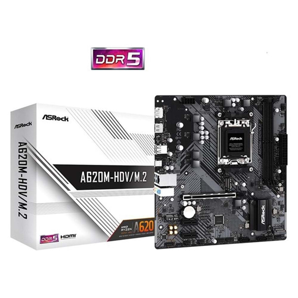 ASROCK A620M-HDV/M.2 DDR5 HDMI-DP TYPE-C PCIE 4.0 AM5 mATX