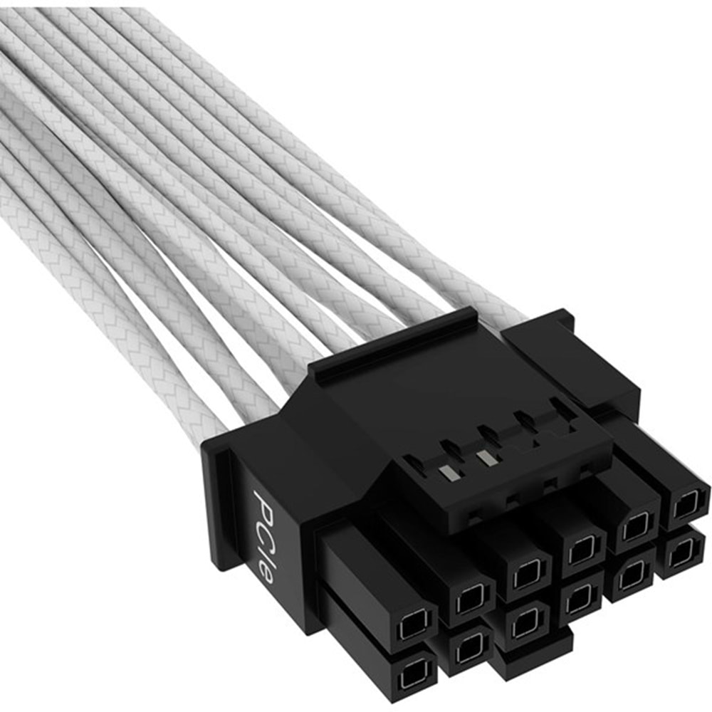 CORSAIR CP-8920332 Premium Kumaş Giydirme 12+4Pin Pcıe Gen 5 12Vhpwr 600W Kablo, Type 4, Beyaz