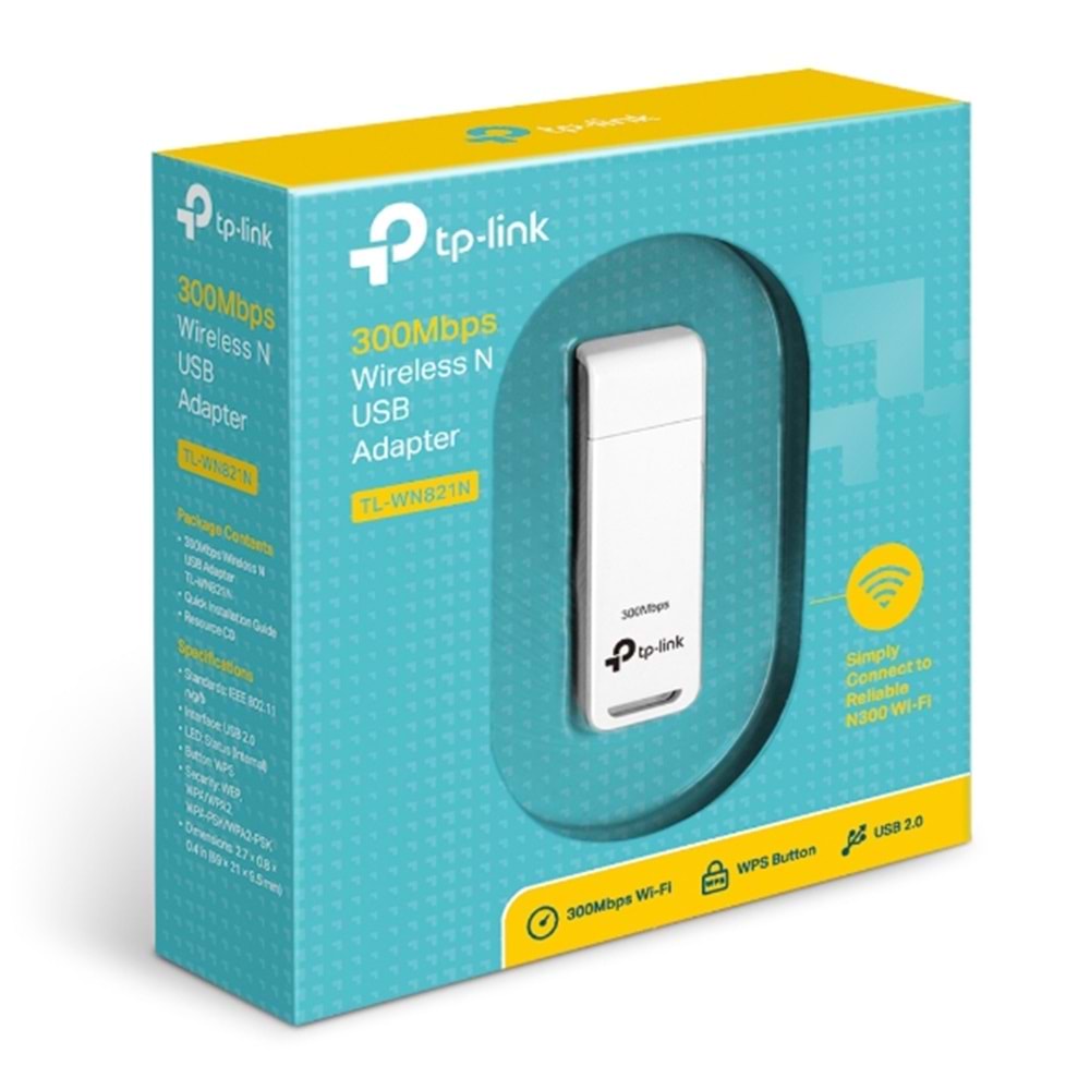 TP-LINK TL-WN821N 300mbps 2.4ghz USB Kablosuz Adaptör