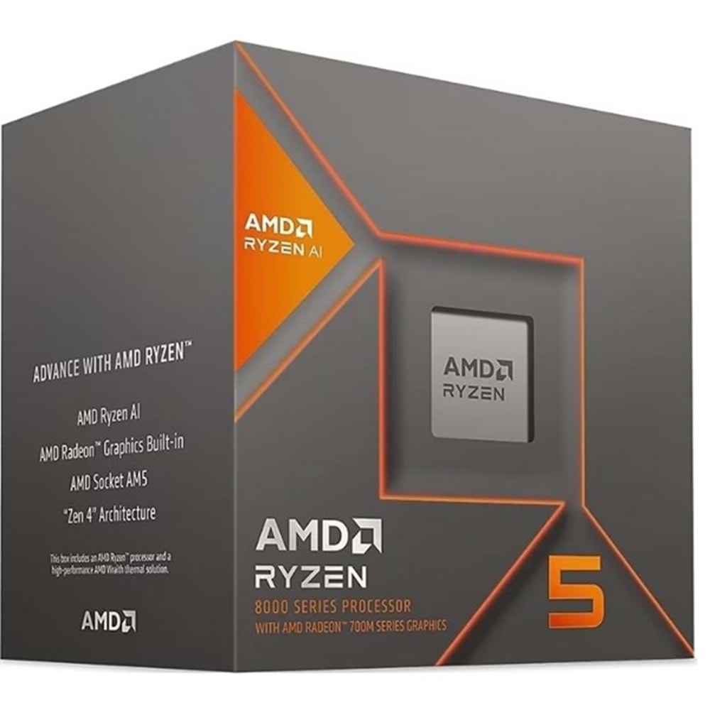 AMD RYZEN 5 8600G 22MB 8çekirdekli O/B UHD AM5 65w Kutulu+Fanlı 