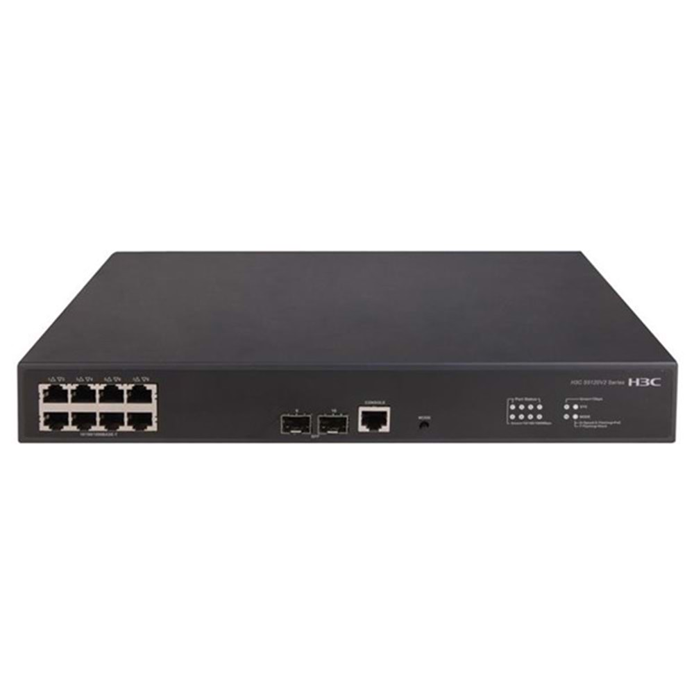 H3C 10port 9801A1QJ S5120V2-10P-PWR-LI GIGABIT 2-SFP 125W 8port POE YÖNETİLEBİLİR RACKMOUNT SWITCH 