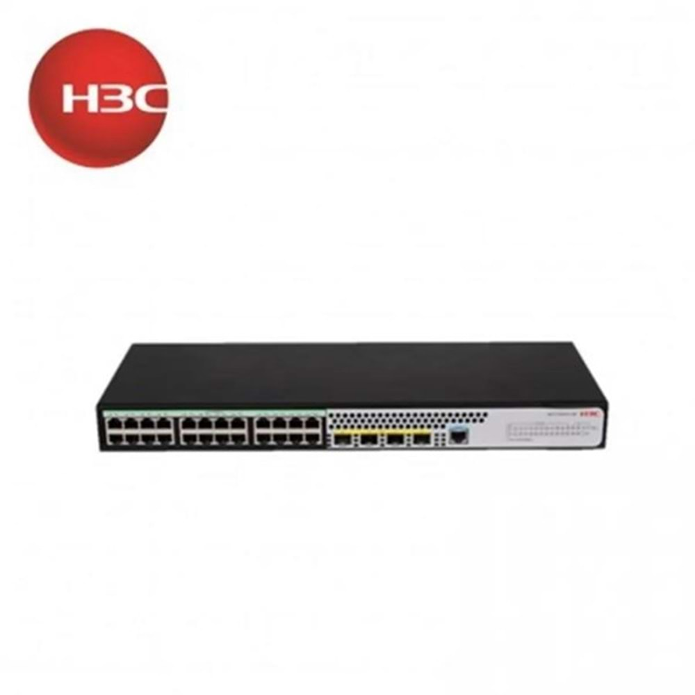 H3C 24port S1850V2-28X-HPWR GIGABIT 4-10GBE SFP+ 370W FULL POE YÖNETİLEBİLİR SWITCH 